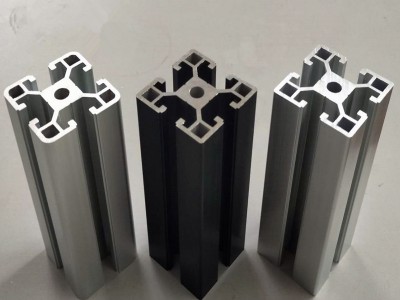 工業鋁合金型材歐標4545/4590/9090護欄設備導軌框架銀白氧化鋁材