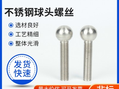 廠家供應(yīng)不銹鋼球頭螺絲304不銹鋼球頭螺栓非標(biāo)
